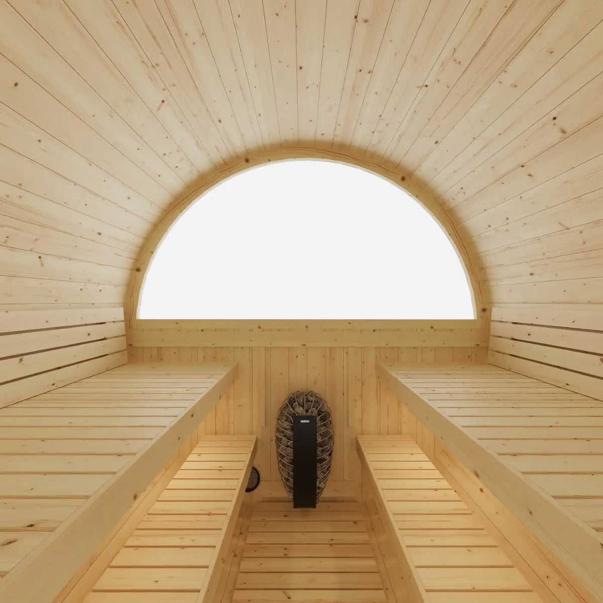 Tampere Finnish Barrel Sauna with WiFi Heater - Finnish Sauna Builders